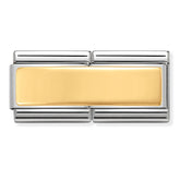 Nomination Composable Classic Double Link 030710/01 Smooth Engravable Plate in 18K Gold